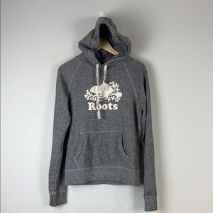 Roots Grey Hoodie with Logo Size Small